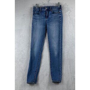 American Eagle Jegging Jeans High Rise Womens 4 Short Next Level Stretch Blue
